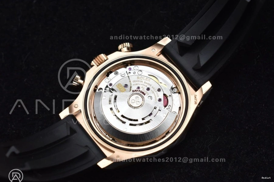 Best Daytona SH4130 116518 Oysterflex Strap RG 1:1 APSF Dial Rubber on Black Edition 0404